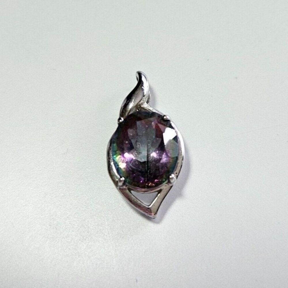 Sterling silver mystic topaz pendant
